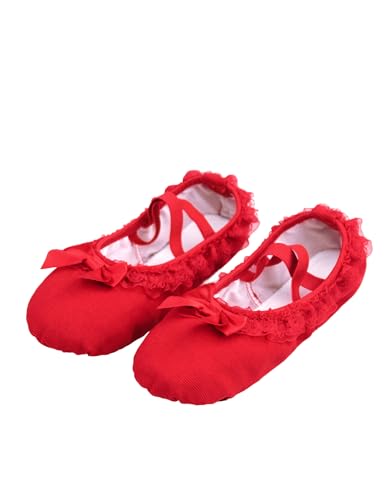Sweet Toddler Girls Ballet Shoes Soft Canvas Lace Dance Slippers for Training, Performance, Class, Yoga, Indoor Sports2