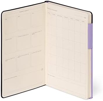 Legami - Not Defteri, Kareli, Medium, 192 Sayfa, Yumuşak PU Cilt, FSC® Sertifikalı Kağıt, Fildişi Kağıt, 90 g/m², Aylık Planlayıcı, Adres Defteri, Yer İşareti, 13 x 21 cm, Renk Lavanta - Görsel 4