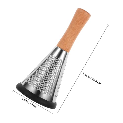 Rallador de queso multifuncional acero inoxidable con mango de madera miniatura 2