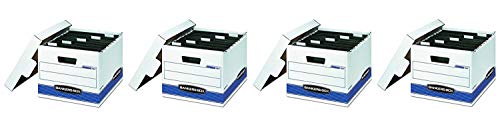 Bankers Box HANG'N'STOR Medium-Duty Storage Boxes, FastFold, Lift-Off Lid, Letter/Legal, (00785) (4 X Pack of 4)