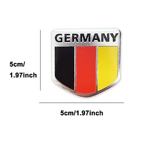 Image of Aluminium German Flag Sticker Decal for Car, Truck, Motorcycle, 1.97 inch (German)