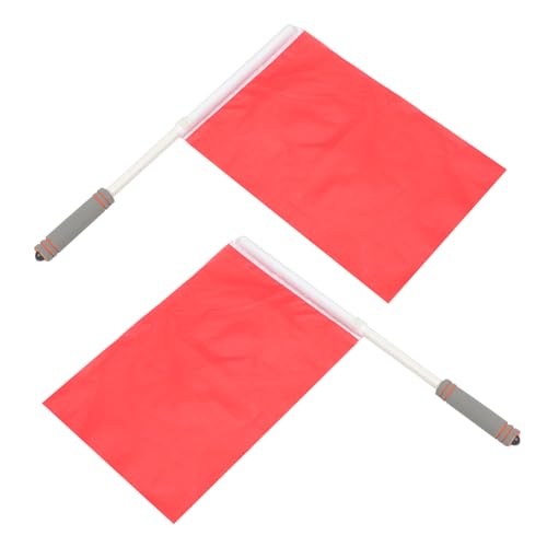 Outanaya 2pcs Referee Flag Commanding Signal Flags for Sports Racing Events Multi-Function Bright for Football Traffic Outdoor Activities