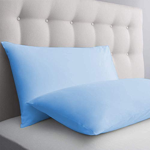 Image of YRM Bedding's - Egyptian Cotton Pillow Cases 400-TC Premium Hotel Quality 2 - Pcs Pillow Covers (17 inch x 27 inch) - Light Blue Color