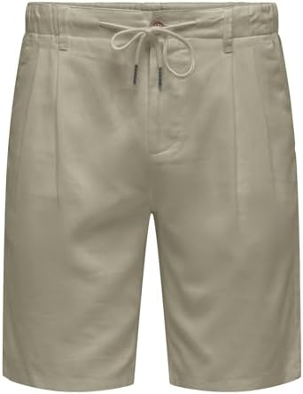 ONLY & SONS Herren Onsleo Linen Mix 0048 Shorts 22029244,Chinchilla,M