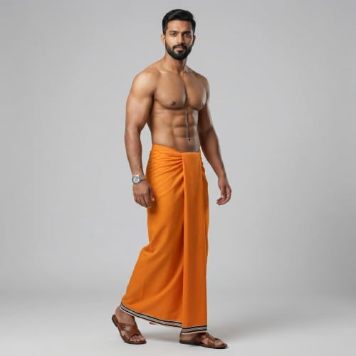Image of Men's Cotton Lungi | Soft Breathable Wrap Around Lungi | Comfortable Daily & Home Wear for Men