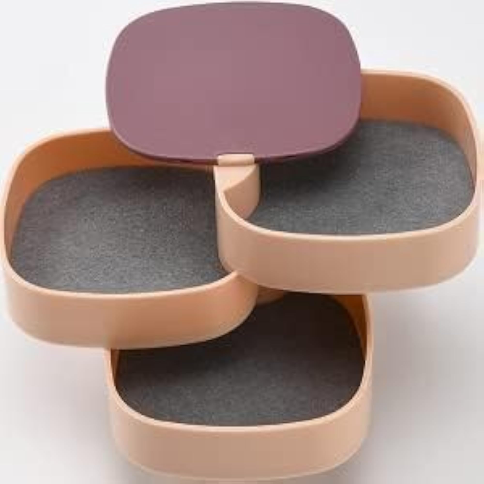 Rotating Jewellery Box Organiser with Mirror, 4-Layer Storage