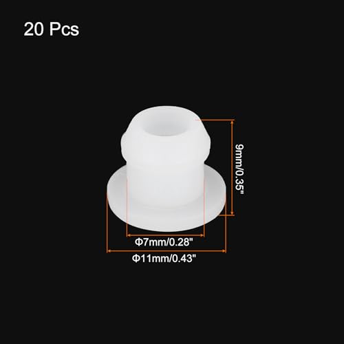 Image of MECCANIXITY Silicone Snap in Locking Hole Plugs Rubber Panel Seal Cover Flush Type Panel Round for Kitchen Rubber Bulkheads Waterproof Sealing Plugs 7mm /0.28 Inch Dia Transparent,Pack of 20