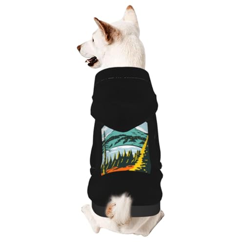Lassen Volcanic National Park California Dog Sweater Winter Pet Dog Hoodie Sweatshirts Warm Soft Dog Clothes Large