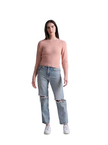 Image of Only Women's Nylon Blend Round Neck Sweater