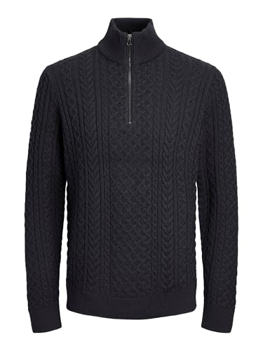 JACK & JONES Jprblusean pull col zippé en maille torsadée premium