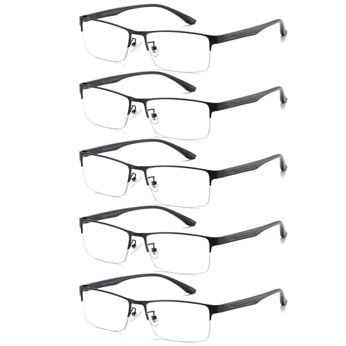 Image of Cyxus Blue Light Blocking Glasses for Men Woman Semi Rim Computer Gaming Office Study Eyeglasses with UV Protection 5 Pack 8001T02