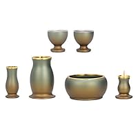 ルミエール　仏具　3.0寸　シャンパンゴールド　6具足　真鍮製　モダン　未使用品 Amazon｜なごみ工房 仏具 セット ルミエール 3.0寸 6点セット