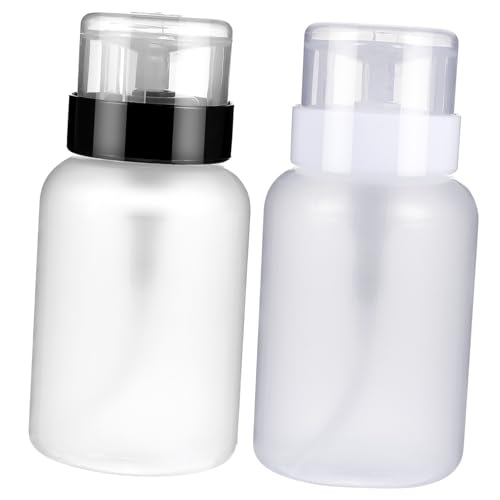 OATIPHO 2個 ネイルリムーバー用プッシュポンプディスペンサー 転ロック式漏れ防止 再利用可能プラスチック製 除光液 メイク落とし液対応