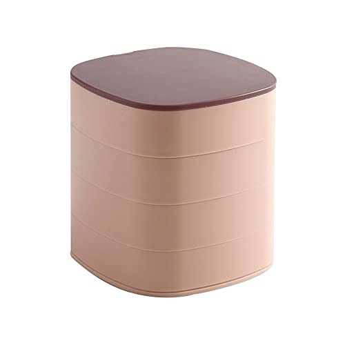 Pudełko na biżuterię Vinta – 4-warstwowy obrotowy organizer z lusterkiem, przenośne etui do przechowywania dla kobiet i dziewcząt, elegancki, klasyczny design na akcesoria i prezenty (A)