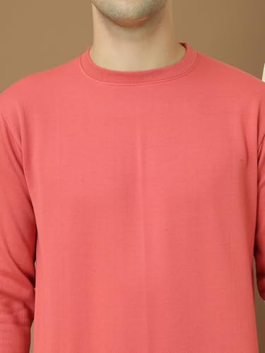 Image of Mack Jonney Fleece Regular Fit Solid Round Neck Sweatshirt for Men-MACK639877