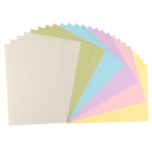 Florence Papier Cartonné Autocollant Couleurs Assorties - A4 - Pastel - 24 feuilles - 216 g/m² - Lisse - Papier Auto-Adhésif pour Imprimante et Étiquettes...