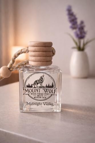 Image of Luxury Rose Petal Candle Set (Rose & Vanilla) with Lavender Hanging Car Diffuser - Decorative Floral Candle Combo for Home & Car Perfume | Mount Wolf
