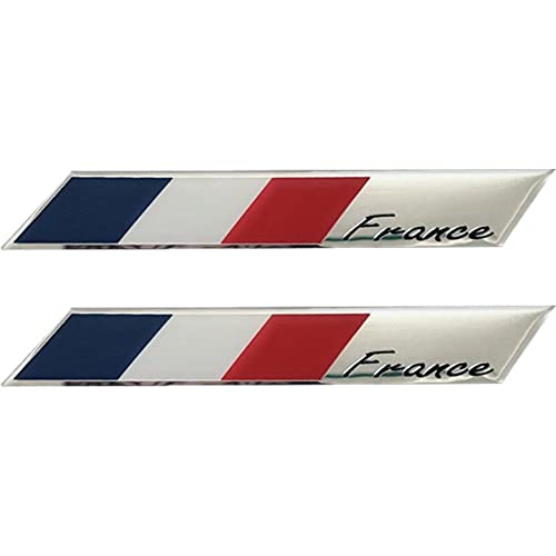 Ppmter Sticker Autocollant De Voiture France, 2 Pcs Drapeau Français 3D Autocollant pour Voiture De Décoration De Autocollants Accessoires Extérieurs