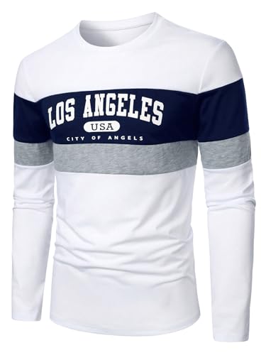 SOLY HUX Men's Long Sleeve Shirts Graphic Printed Tees Crew Neck Casual Fall T-Shirt Tops