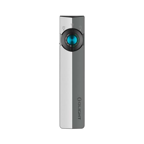 Image of OLIGHT ArkPro EDC Flat Flashlight Rechargeable with Green Beam, UV and White LED,1500 Lumens USB-C Pocket Camping Flashlight, Spotlight Floodlight for Outdoor Emergency (Dual Tone Silver Graphite CW)