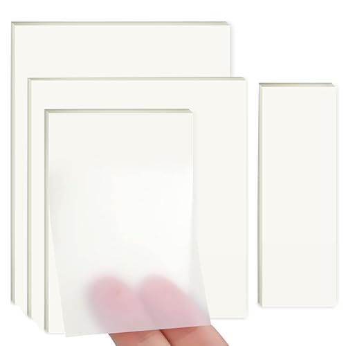 200 Clear Sticky Notes in 4 Sizes Self-Adhesive Clear Waterproof Sticky Notes, Easy to Post, Suitable for Office, Home, School, Meetings (Transparent, Multiple Sizes)