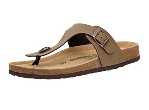 CUSHIONAIRE Men's Leah Cork footbed Sandal with +Comfort