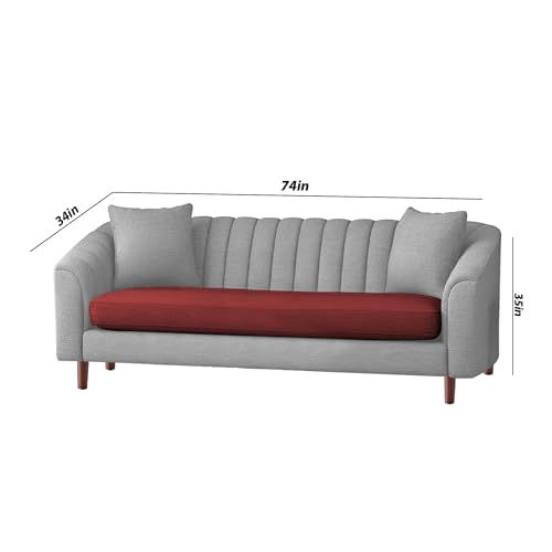 Image of Doraldo 3 + 2 Seater Sofa Set for Living Room (Maroon Grey) Premium Fabric Sofa