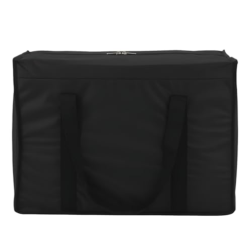 Image of Heart Home Nylon Under Bed Organizer Storage Bag for Clothes, Toys and Stationery | Foldable Garment Organizer for Wardrobe with Zipper & Handles | Closet Storage Bags | Black