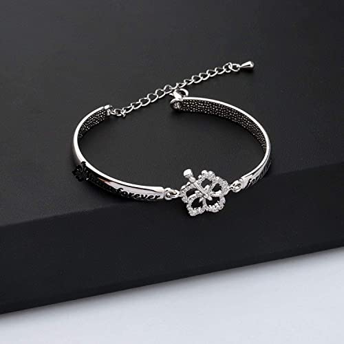 BAUNA Bracelets Family Member Gift Forever For Always Hibiscus Flower Charm Hawaiian Jewelry for Best Friend BBF3