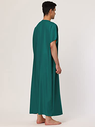 Lars Amadeus Men's Nightshirt Short Sleeves Sleep Shirt Lounge Sleepwear Long Gown4