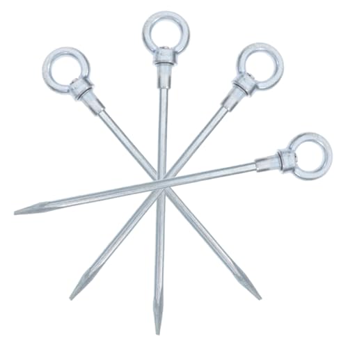SUPVOX 4 Pcs Heavy Duty Tent Stakes Durable Ground Pegs for Secure Anchoring Windproof Design for Camping Tarps Outdoor Adventures Galvanized Carbon Steel