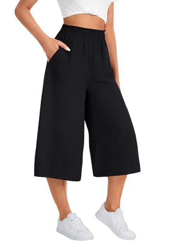 Vrtige Women's Wide Leg Pants High Waisted Flowy Palazzo Pants Casual Trousers with Pocket4