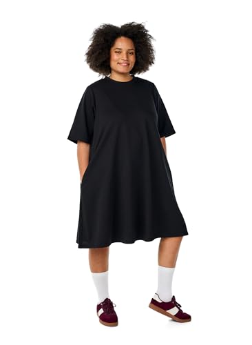Robe courtes manches Zizzi grandes tailles du 42 au 60 avec un col rond élégant