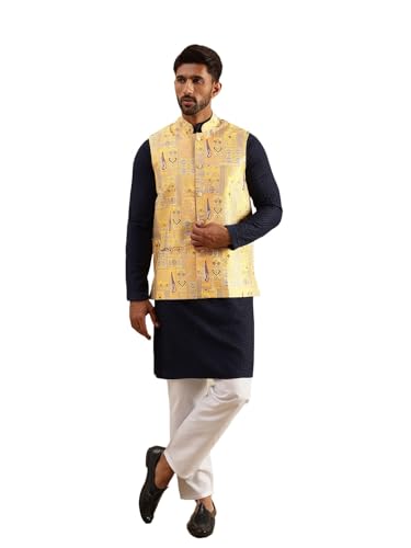 Kurta Pyjama Homme Sojanya Coton Marine Fini Le Manque de Confort en Fête