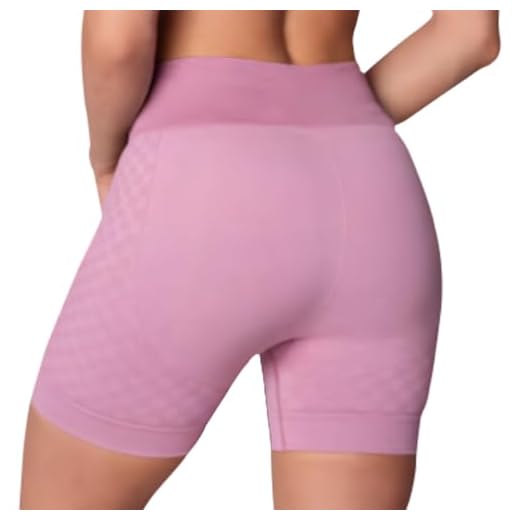 SELENE Short Academia Feminino Poliamida Zero Transparência, Malva Mescla, M