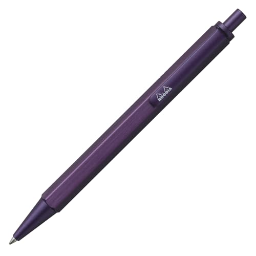 Stylo-bille Rhodia scRipt en aluminium aubergine brossé de haute précision
