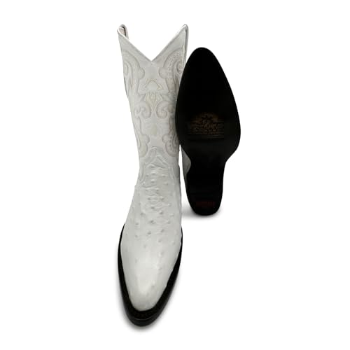 Mens J Toe Ostrich Print Leather Western Cowboy Boot3