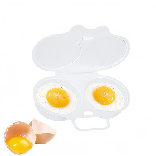BAISEBAOFU Microwave Egg Poacher Egg Poacher Microwave Egg Poachers Double Cup Egg Cooker BPA-Free Egg Steamer Quick Egg Cooking Mold