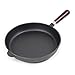 Produktbild Wiltec Bratpfanne aus Gusseisen Ø28cm Feuerpfanne mit Griff, Steakpfanne, Grillpfanne