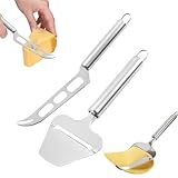 Käsehobel,Käsemesser Set,Edelstahl Käsehobel Testsieger,Käseschneider,Cheese Slicer Und Knife,Butterschneider Cutter,Perfekt Schneiden Werkzeuge Für Weichkäse,Schokolade,Pizza,Kuchen (2 Stück)