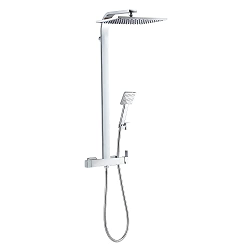 Wirquin 60721390 Colonne de douche avec mitigeur mécanique Palermo Touch 1 jet chromé, inverseur céramique, hauteur réglable, fonction soft, anti-calcaire,...