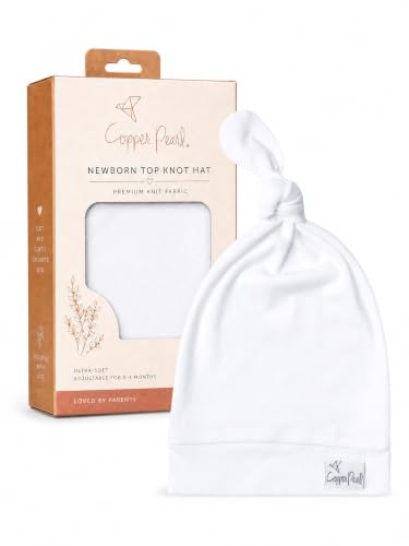Image of Baby Beanie Hat Top Knot Stretchy Soft inchDove inch by Copper Pearl