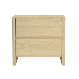 Nightstand in Oak - Particle Board Oak - Modern Nightstand for Bedroom - Bedside Storage, Lamps or Display Items - Elegant Finish