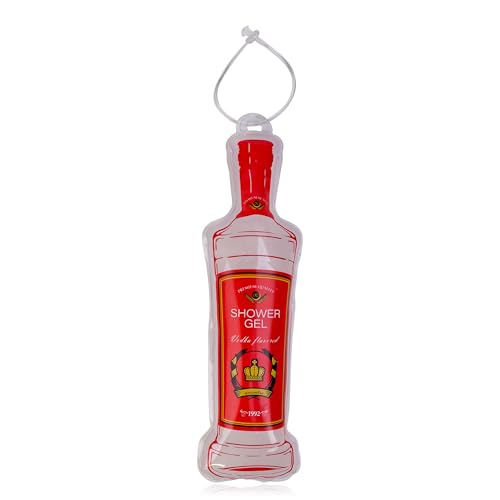 Accentra Vodka Flavor - Gel doccia maxi, effetto bottiglia di vodka, con gancio, 200 ml, gel doccia con fragranza Vodka Flavor, fantastica idea regalo per la festa del papà, il compleanno o la Pasqua