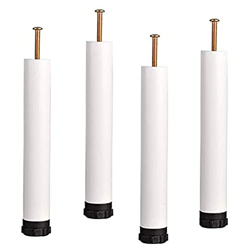 SHGUOMSC Juego de 4 Patas cilíndricas for Cama, roscadas, 30 cm Altura, Color Blanco, Capacidad 400 kg, Ideales for reemplazos y proyectos Bricolaje(30cm/11.8in)