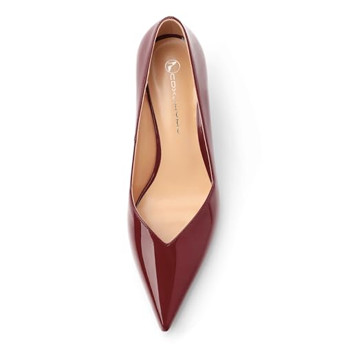 Image of Women Pointed Closed Toe 2.5 Inch Kitten Heel Slip On Pumps | Elegant Comfort Formal Dress Footwear, Versatile Ladies Shoes For Office Wedding Party Evening Daily Occasions