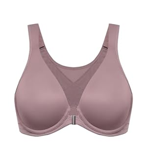 DELIMIRA Women’s Front Closure Bras Posture Full Coverage Plus Size Underwire Unlined Back Support Plunge Seamless Bra B-H