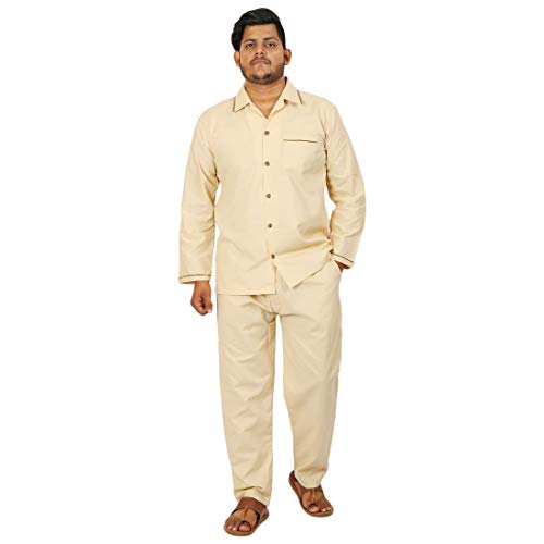 Image of Emperor Men's Cotton Plain /Solid Night Suit Pack of 1