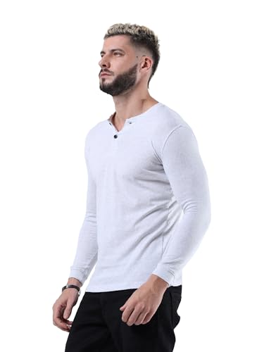 Image of fanideaz Mens Premium High Neck Henley T Shirts for Men Branded Full Sleeve Shirt for Men in Pure Cotton Casual & Formal Wear