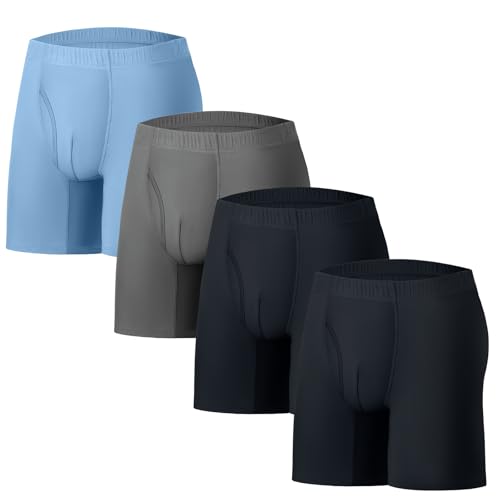 Men’s Boxer Briefs Men’s Plus Size Underwear, Breathable Soft Seamless, 4 Packs Big & Tall for Men's Underpants